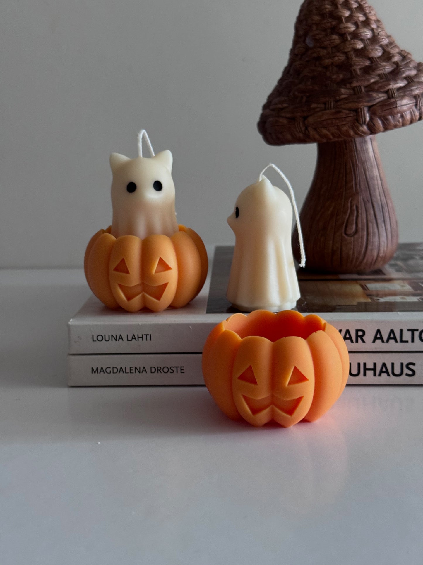 Cat in Pumpkin Candle