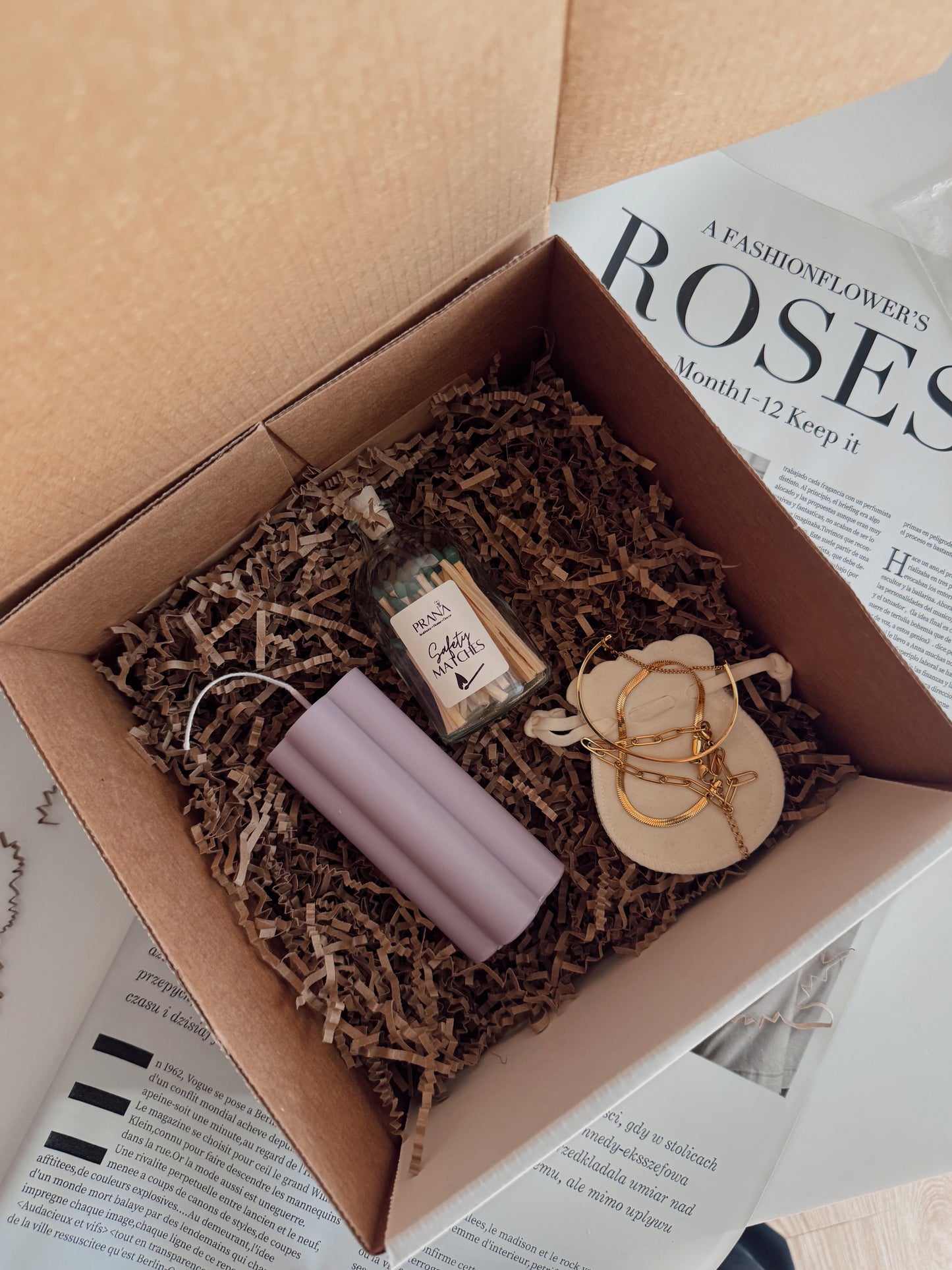 Flower Pillar Candle Gift Set