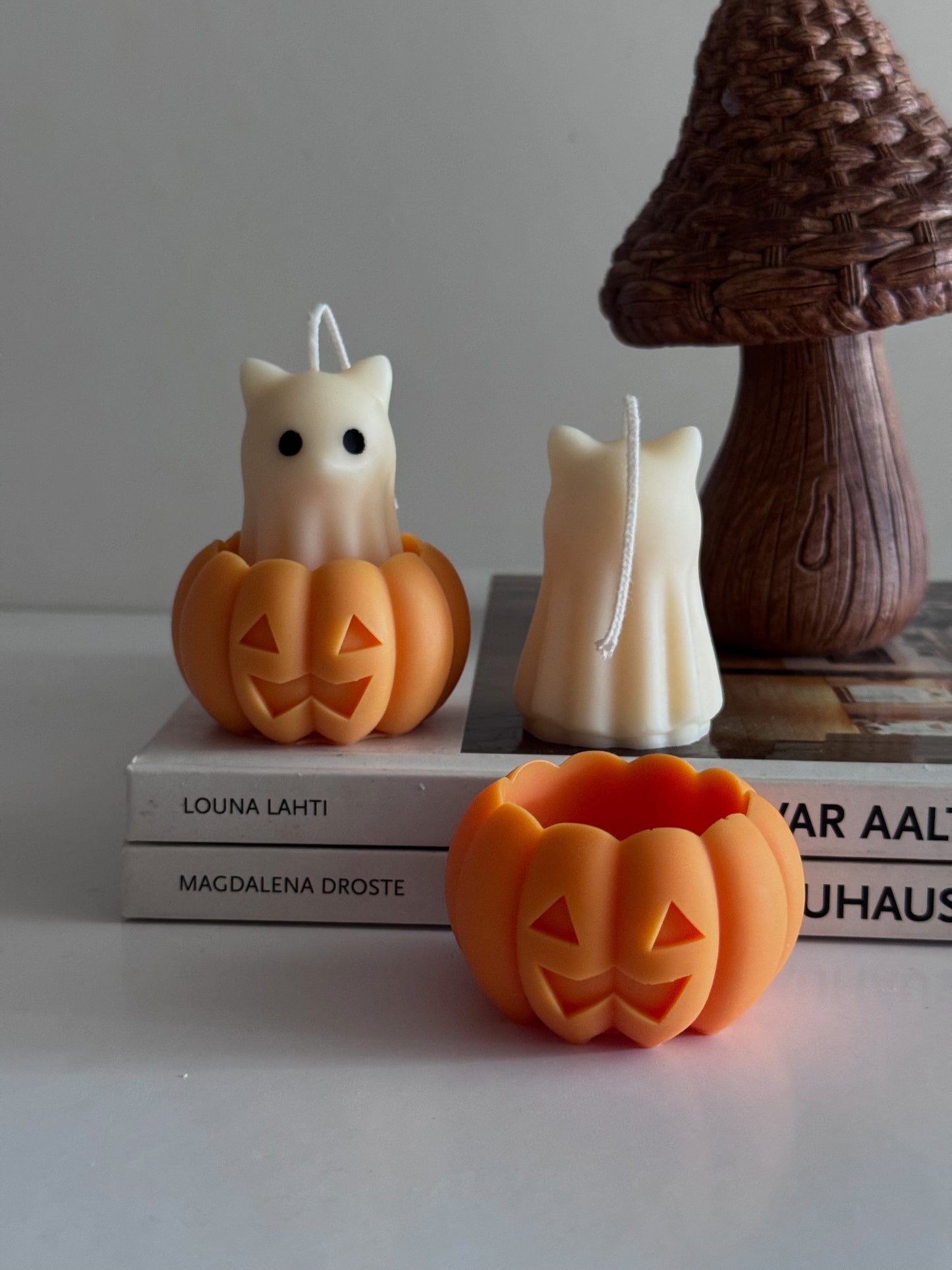 Cat in Pumpkin Candle